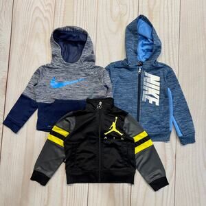 Lot Of 3 Nike Jorden Boys Toddler 2T Sweatshirt Hoodie Full Zip Fleece Lined